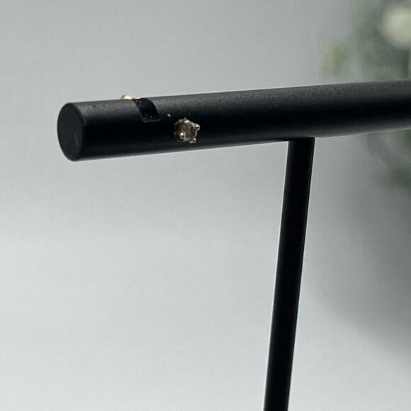 Yellow Gold 14k Designer Signed Round Solitaire Stud Pierced Earring *Single - Picture 2 of 9